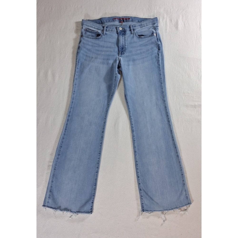Lucky Brand Sweet Mid Rise Bootcut Jeans Women 12/31 Light Blue Raw Hem